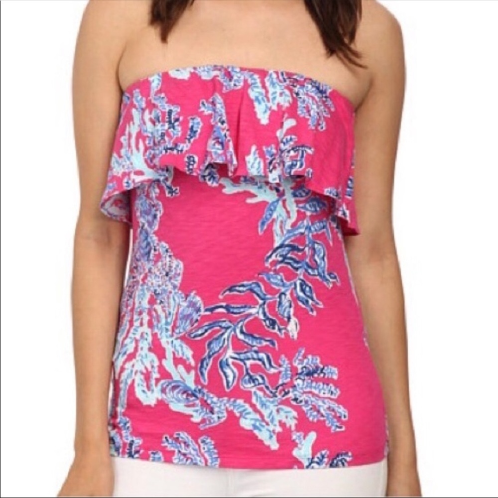 XS Lilly Pulitzer Wiley Tube Strapless top Samba BARBIE